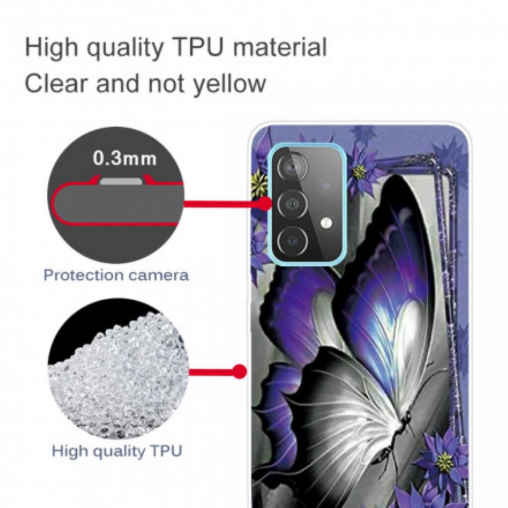 Handyhülle Für Samsung Galaxy A32 5G Königlicher Schmetterling