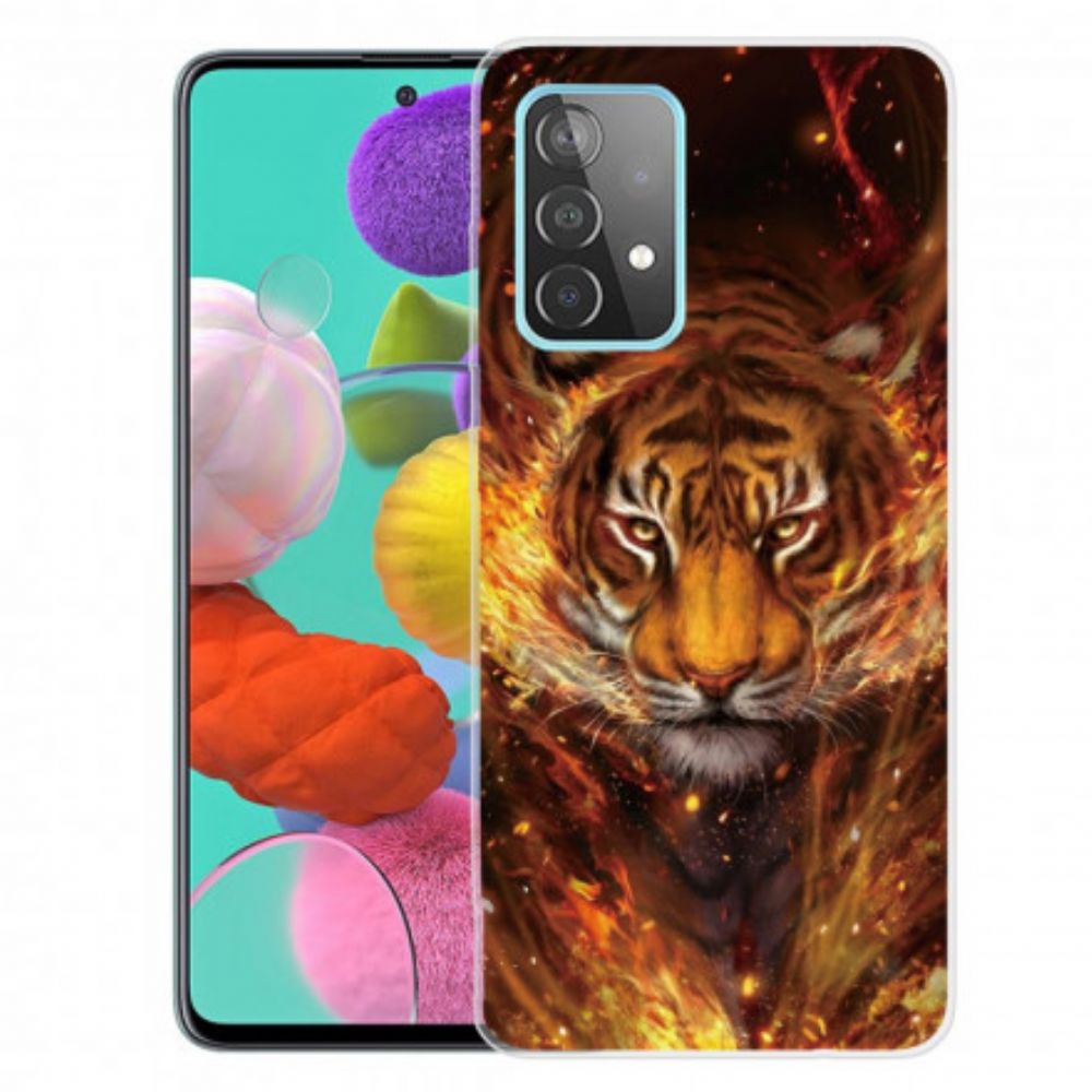 Hülle Für Samsung Galaxy A32 5G Flexibler Tiger