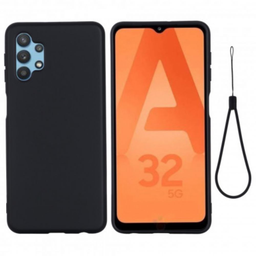 Hülle Für Samsung Galaxy A32 5G Flüssigsilikon Mit Lanyard