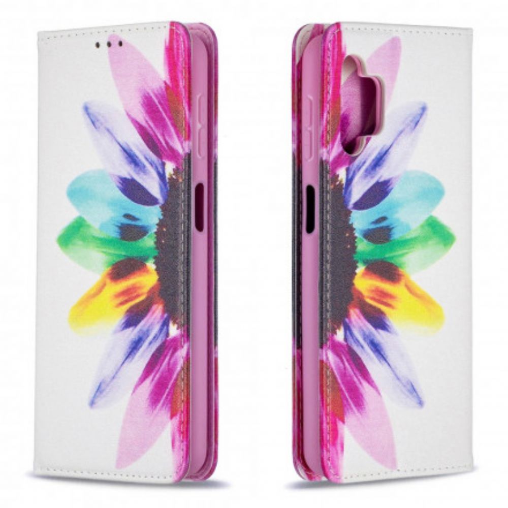 Schutzhülle Für Samsung Galaxy A32 5G Flip Case Aquarell Blume