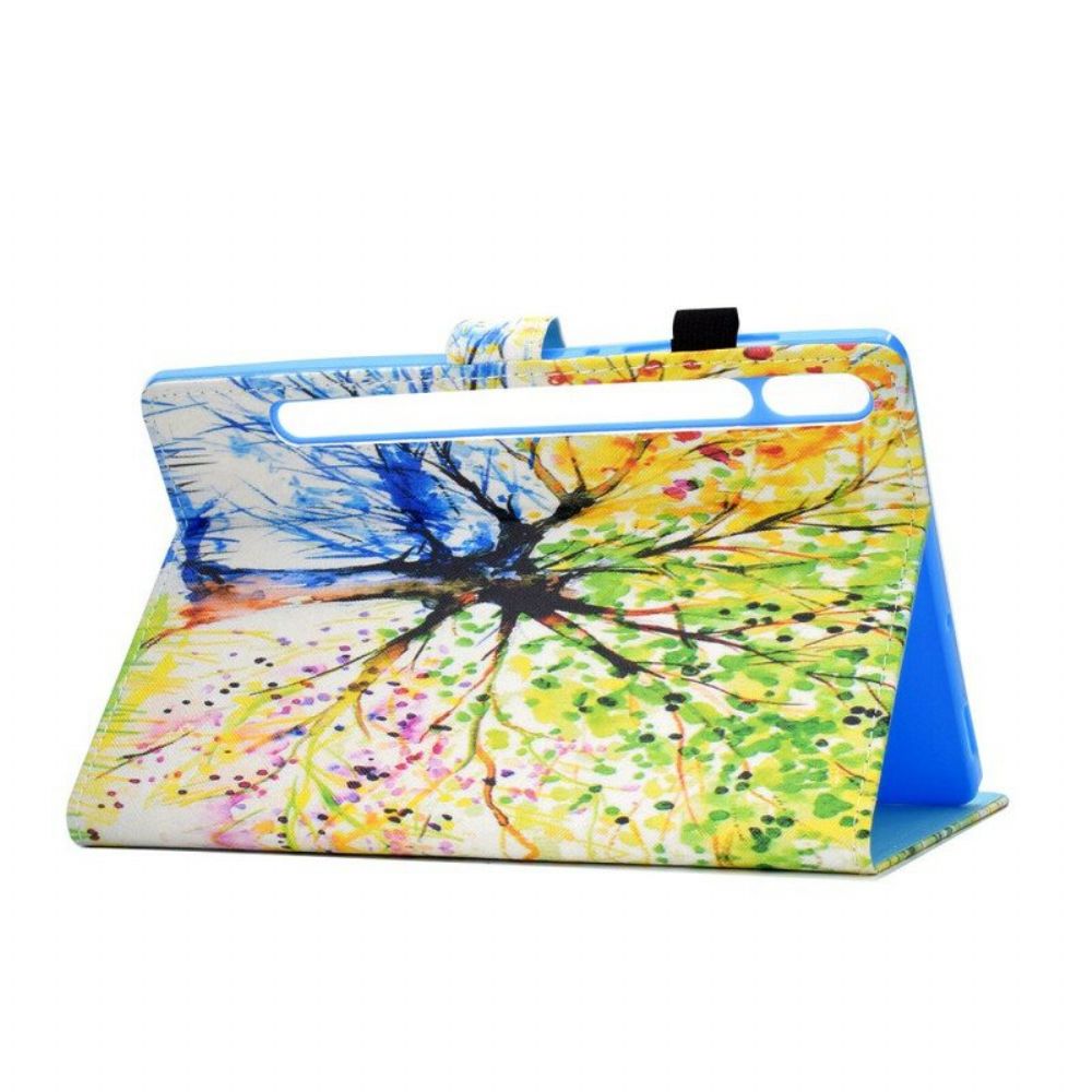 Flip Case Für Samsung Galaxy Tab S8 / Tab S7 Aquarellbaum