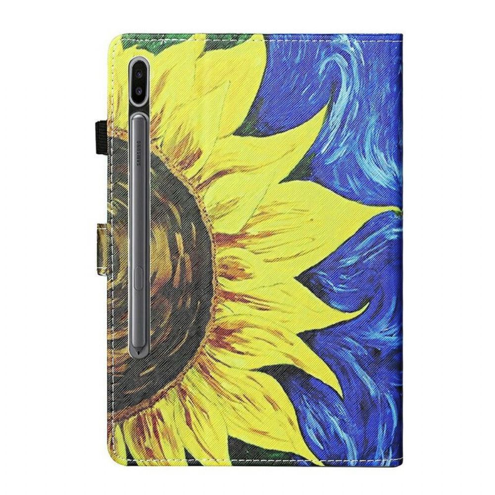 Flip Case Für Samsung Galaxy Tab S8 / Tab S7 Bemalte Sonnenblume