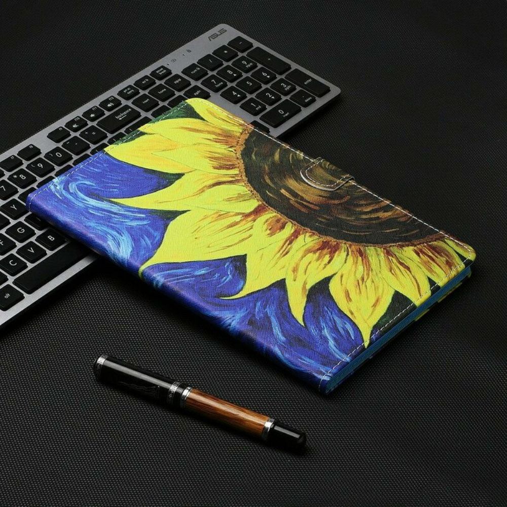 Flip Case Für Samsung Galaxy Tab S8 / Tab S7 Bemalte Sonnenblume