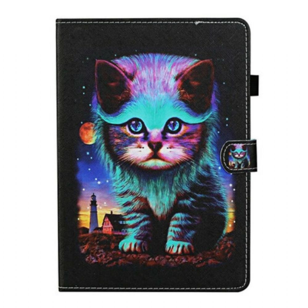 Flip Case Für Samsung Galaxy Tab S8 / Tab S7 Elektrische Katze