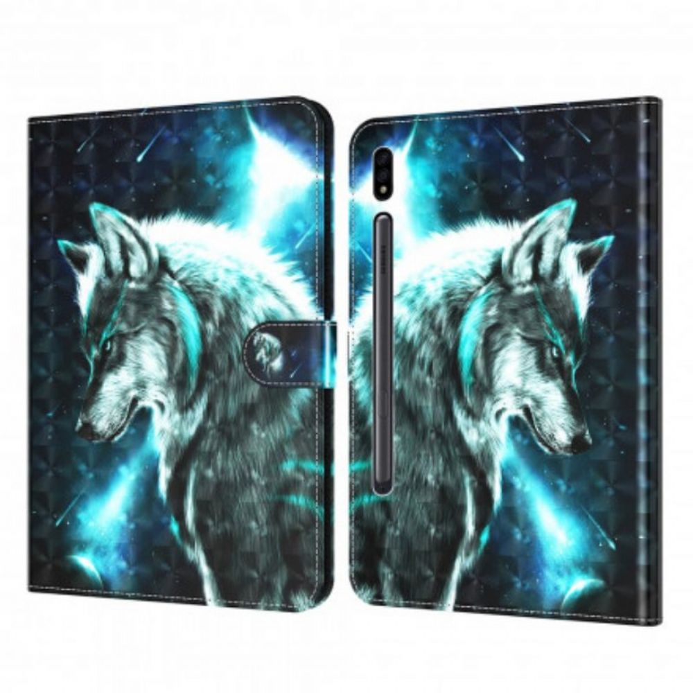 Flip Case Für Samsung Galaxy Tab S8 / Tab S7 Kunstleder-wolf