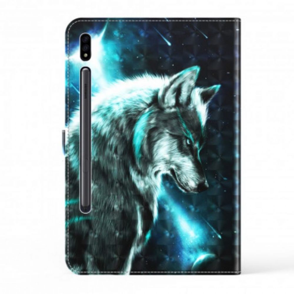 Flip Case Für Samsung Galaxy Tab S8 / Tab S7 Kunstleder-wolf