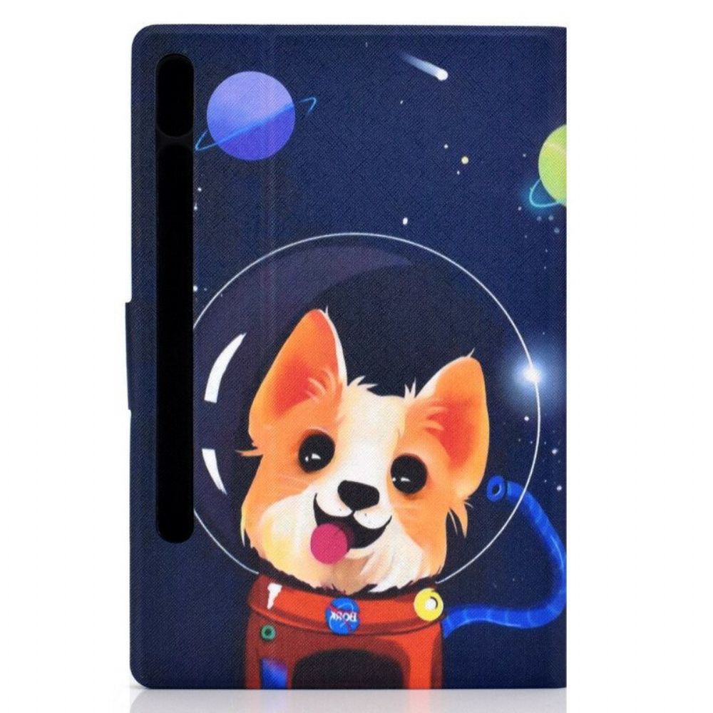 Flip Case Für Samsung Galaxy Tab S8 / Tab S7 Weltraumhund