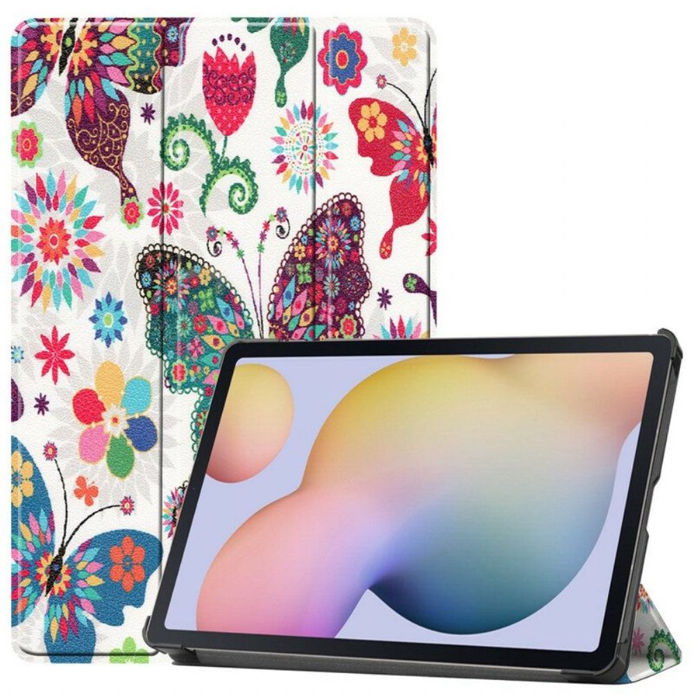 Schutzhülle Für Samsung Galaxy Tab S8 / Tab S7 Vintage Blumen Stifthalter