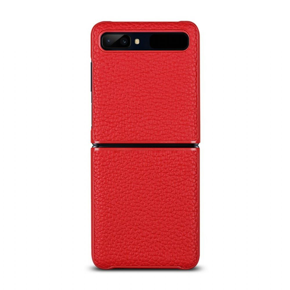 Hülle Für Samsung Galaxy Z Flip Flip Case Echtes Litschi-leder