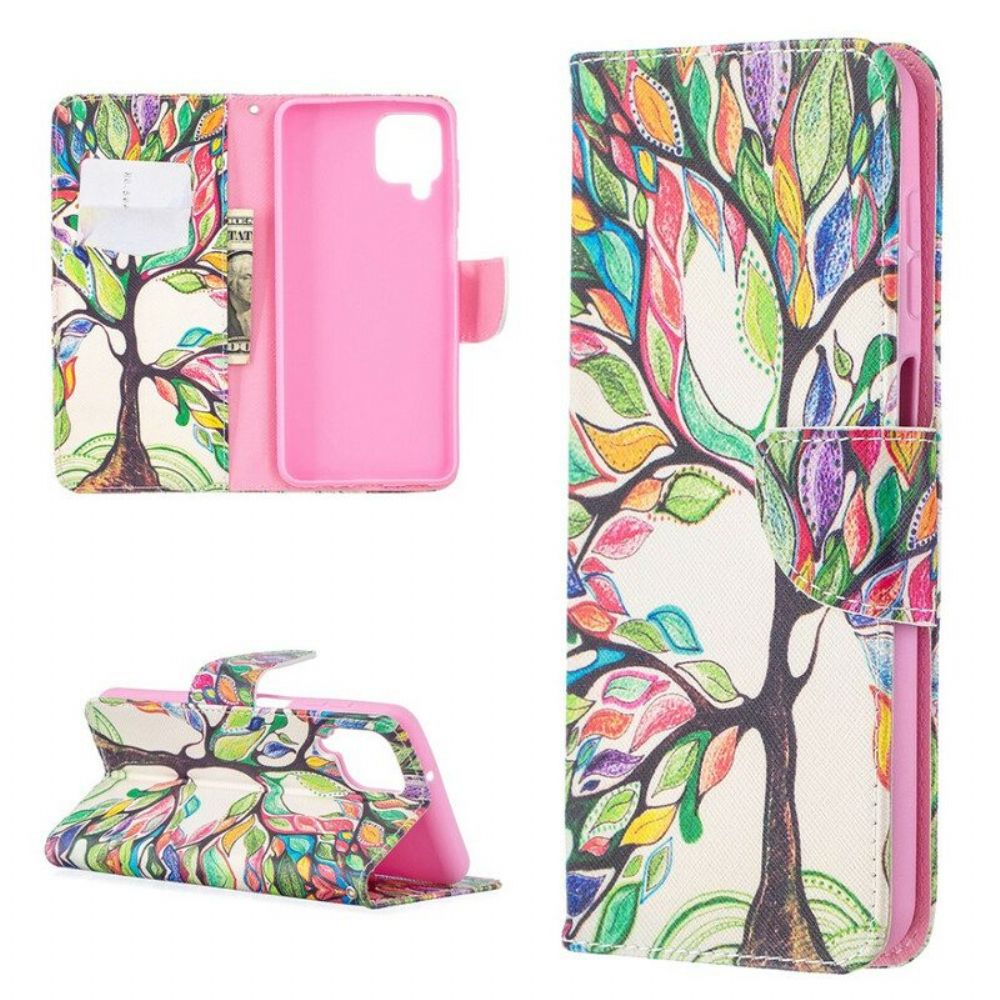 Flip Case Für Samsung Galaxy M12 / A12 Bunter Baum