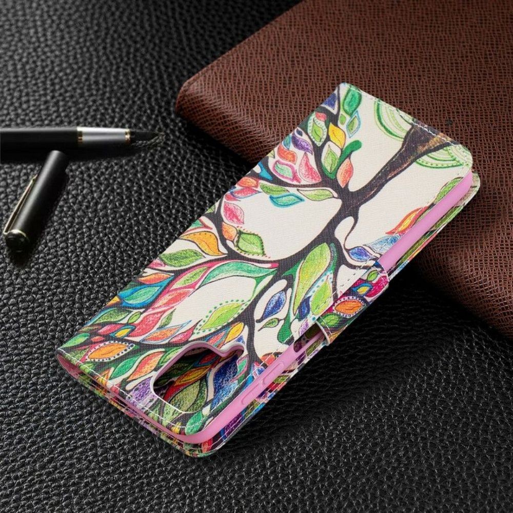 Flip Case Für Samsung Galaxy M12 / A12 Bunter Baum