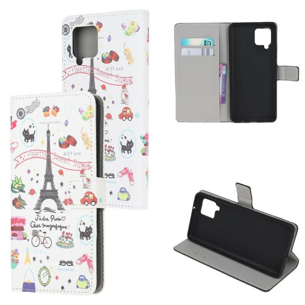 Flip Case Für Samsung Galaxy M12 / A12 Ich Liebe Paris