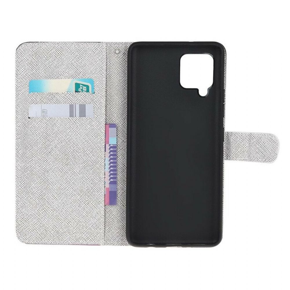 Flip Case Für Samsung Galaxy M12 / A12 Mit Kordel Riemchen-diamant-schmetterlinge