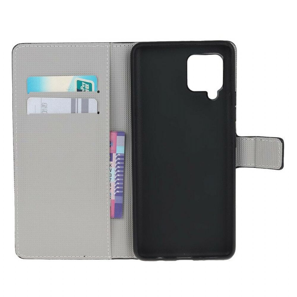 Flip Case Für Samsung Galaxy M12 / A12 Schlafende Eule