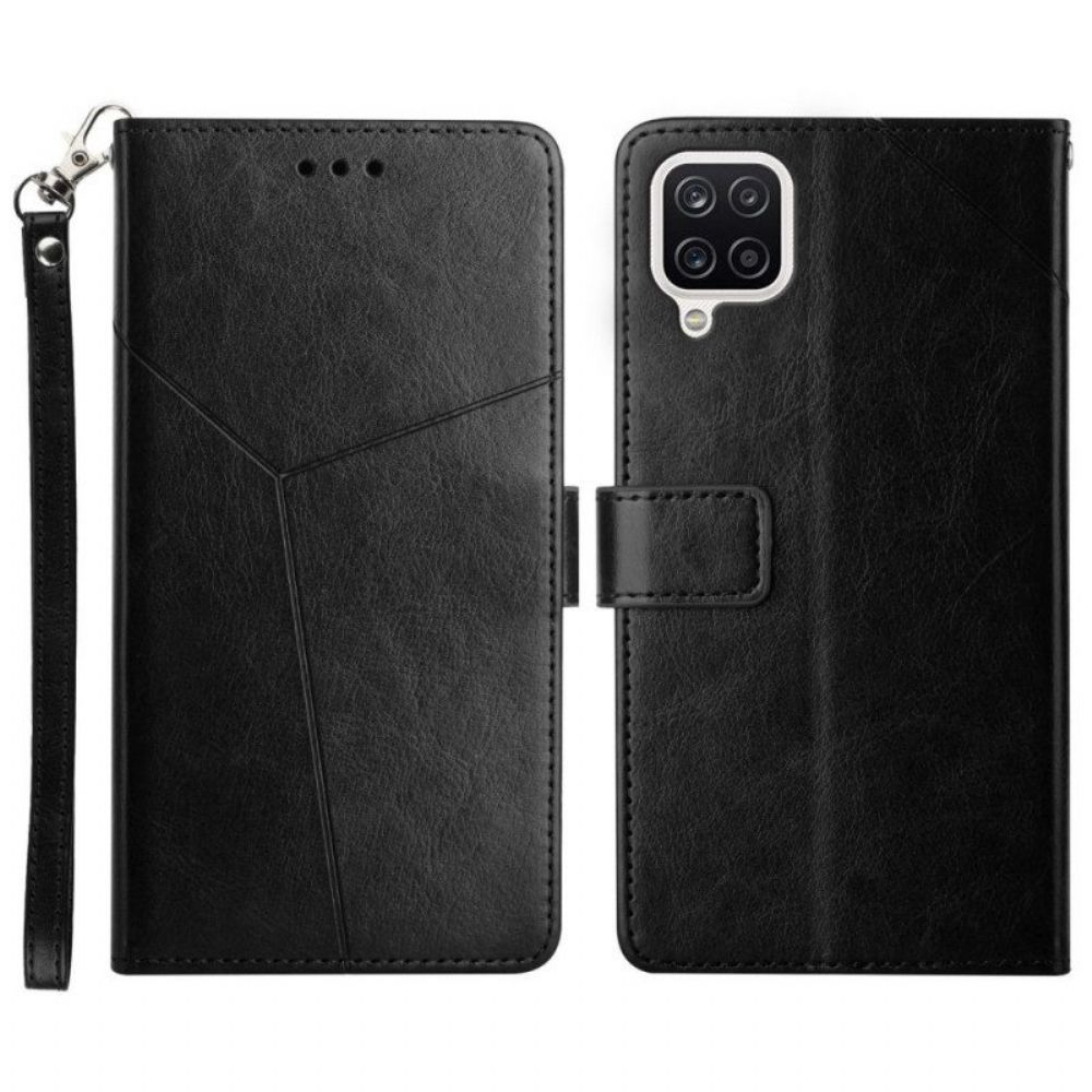 Flip Case Für Samsung Galaxy M12 / A12 Stil Leder Geo Y Design