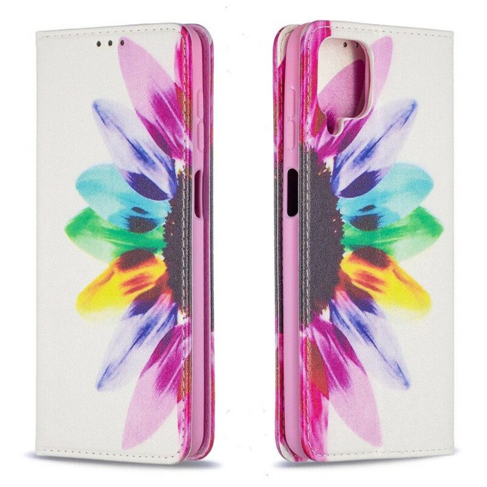 Schutzhülle Für Samsung Galaxy M12 / A12 Flip Case Aquarellblume