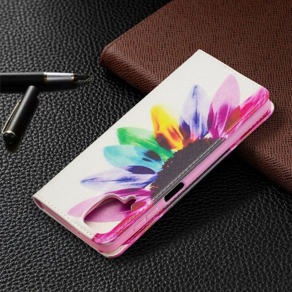 Schutzhülle Für Samsung Galaxy M12 / A12 Flip Case Aquarellblume