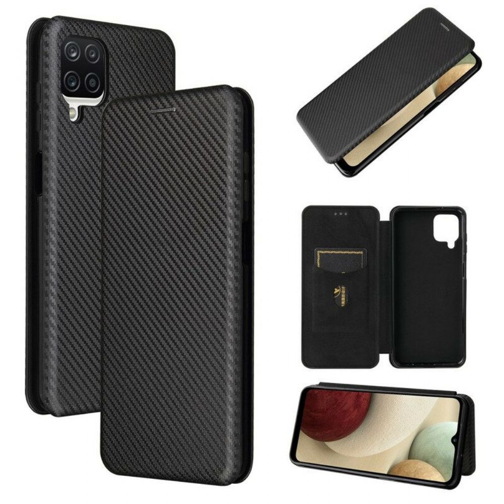 Schutzhülle Für Samsung Galaxy M12 / A12 Flip Case /kohlefaser