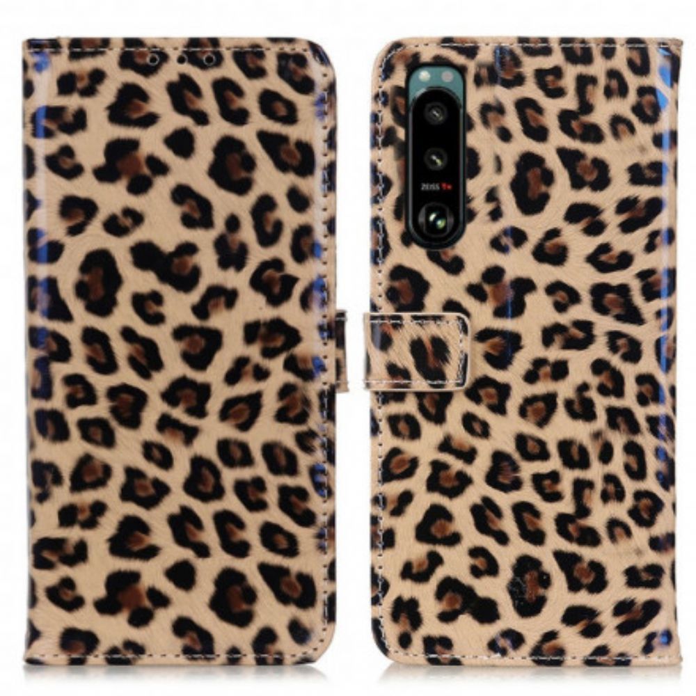 Flip Case Für Sony Xperia 5 III Einzelner Leopard