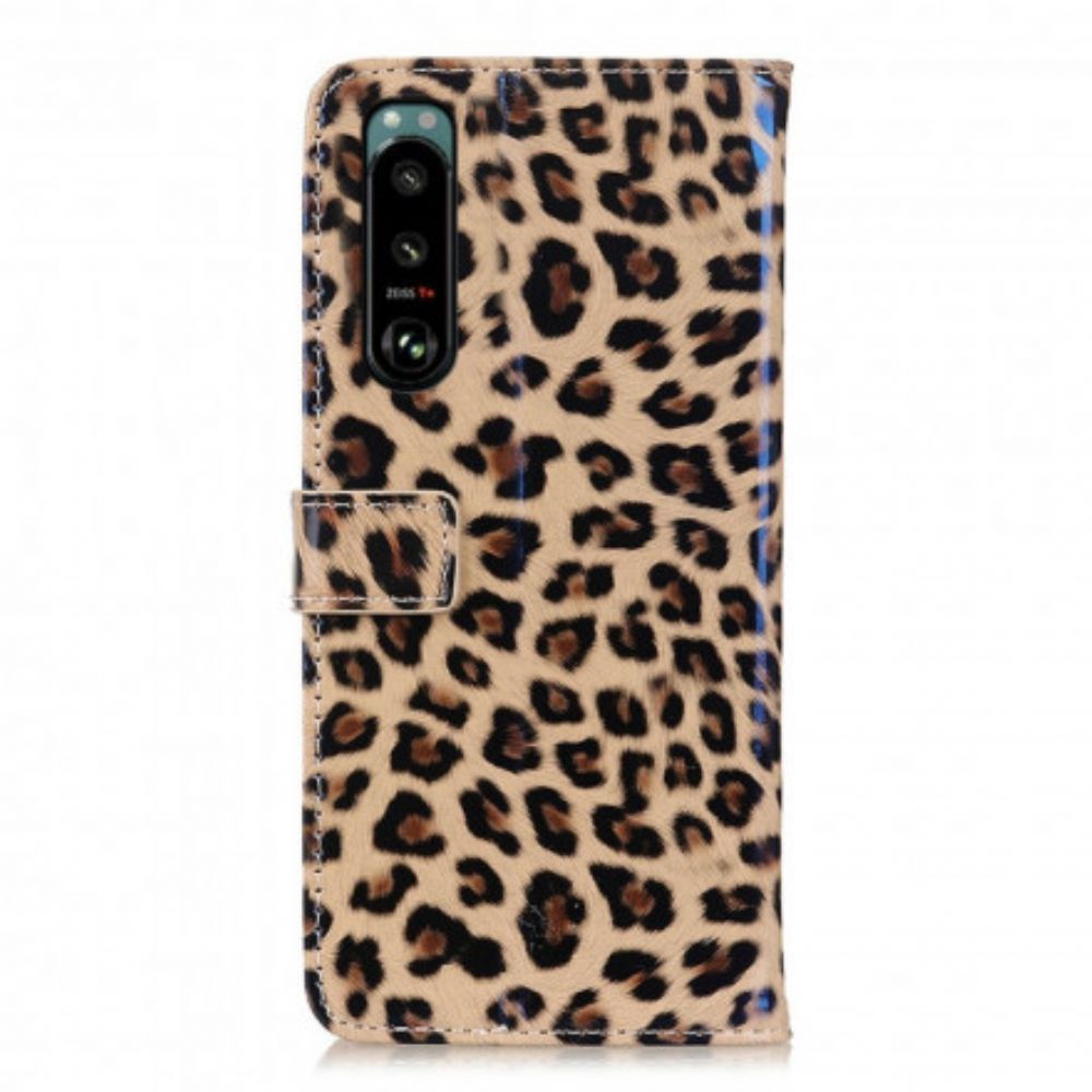 Flip Case Für Sony Xperia 5 III Einzelner Leopard