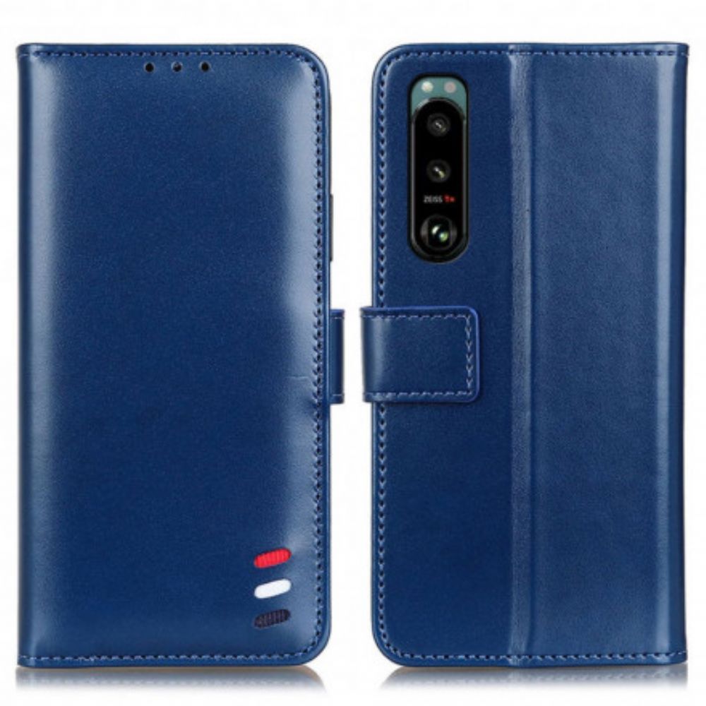 Flip Case Für Sony Xperia 5 III Tricolor Lederoptik