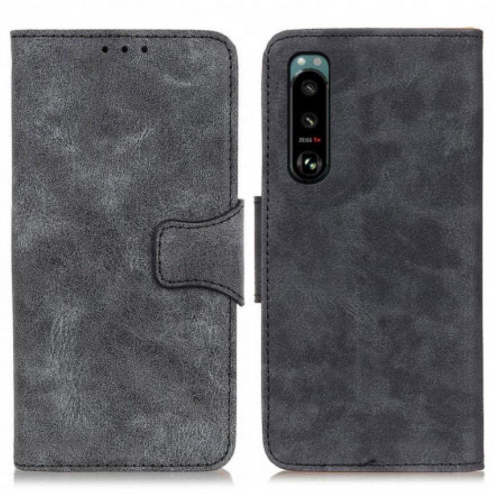 Flip Case Für Sony Xperia 5 III Flip Case Vintage Doppelseitige Magnetklappe