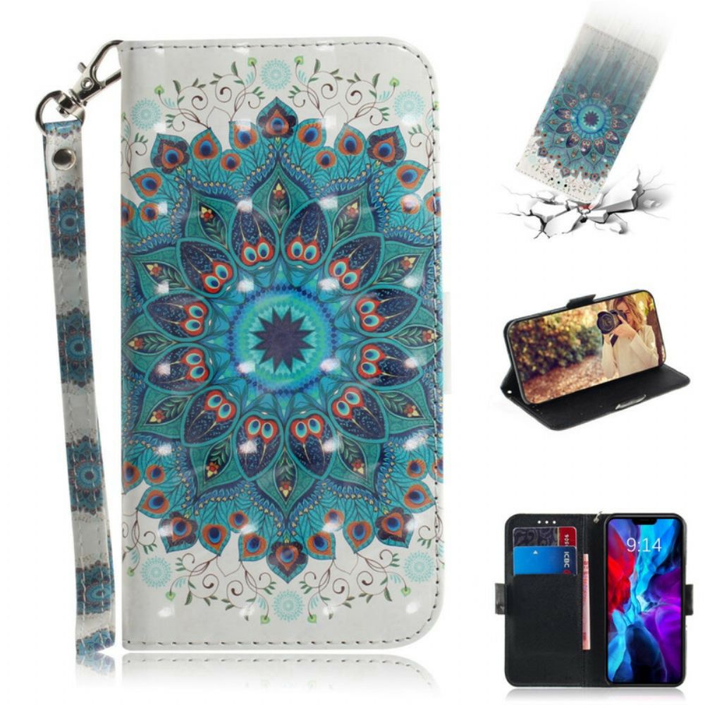 Flip Case Für iPhone 12 / 12 Pro Mit Kordel Meisterhaftes Riemchen-mandala