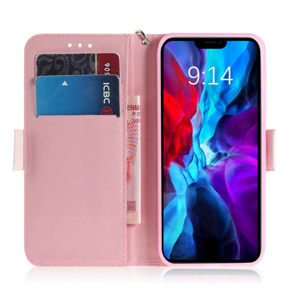 Flip Case Für iPhone 12 / 12 Pro Mit Kordel Riemenpumpe