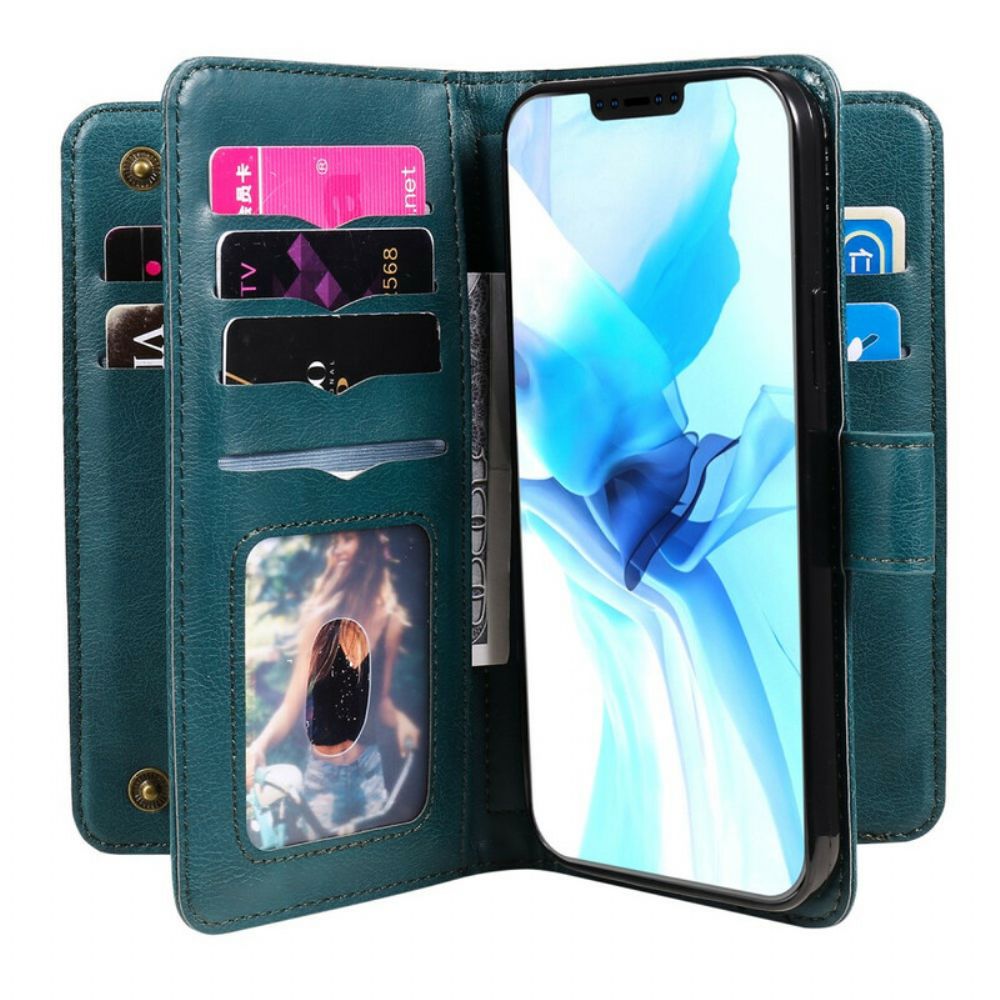 Flip Case Für iPhone 12 / 12 Pro Multifunktionshalter Für 10 Karten