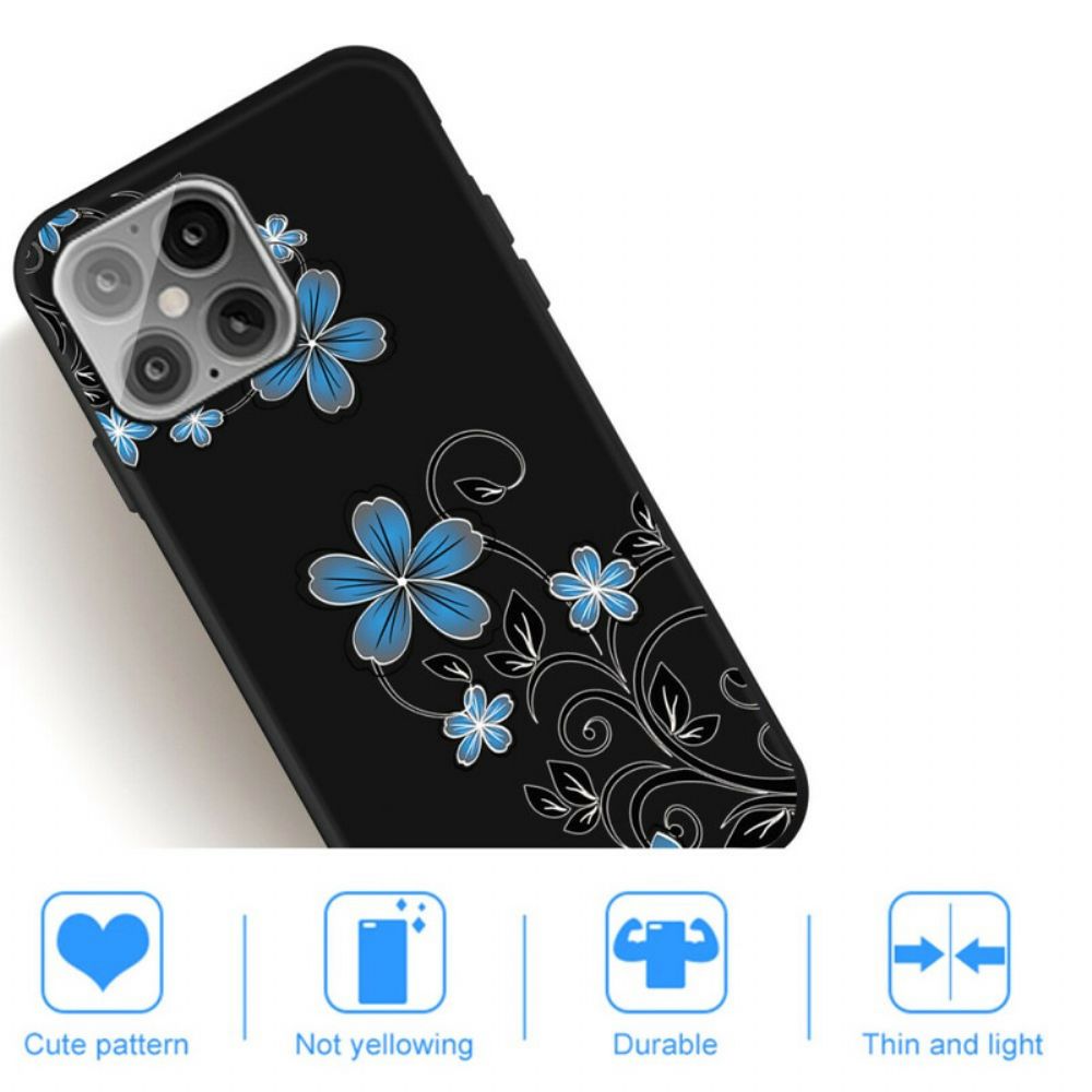 Handyhülle Für iPhone 12 / 12 Pro Schmetterling Und Blaue Seerosen