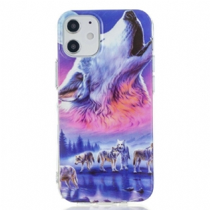 Hülle Für iPhone 12 / 12 Pro Fluoreszierende Wolf-serie