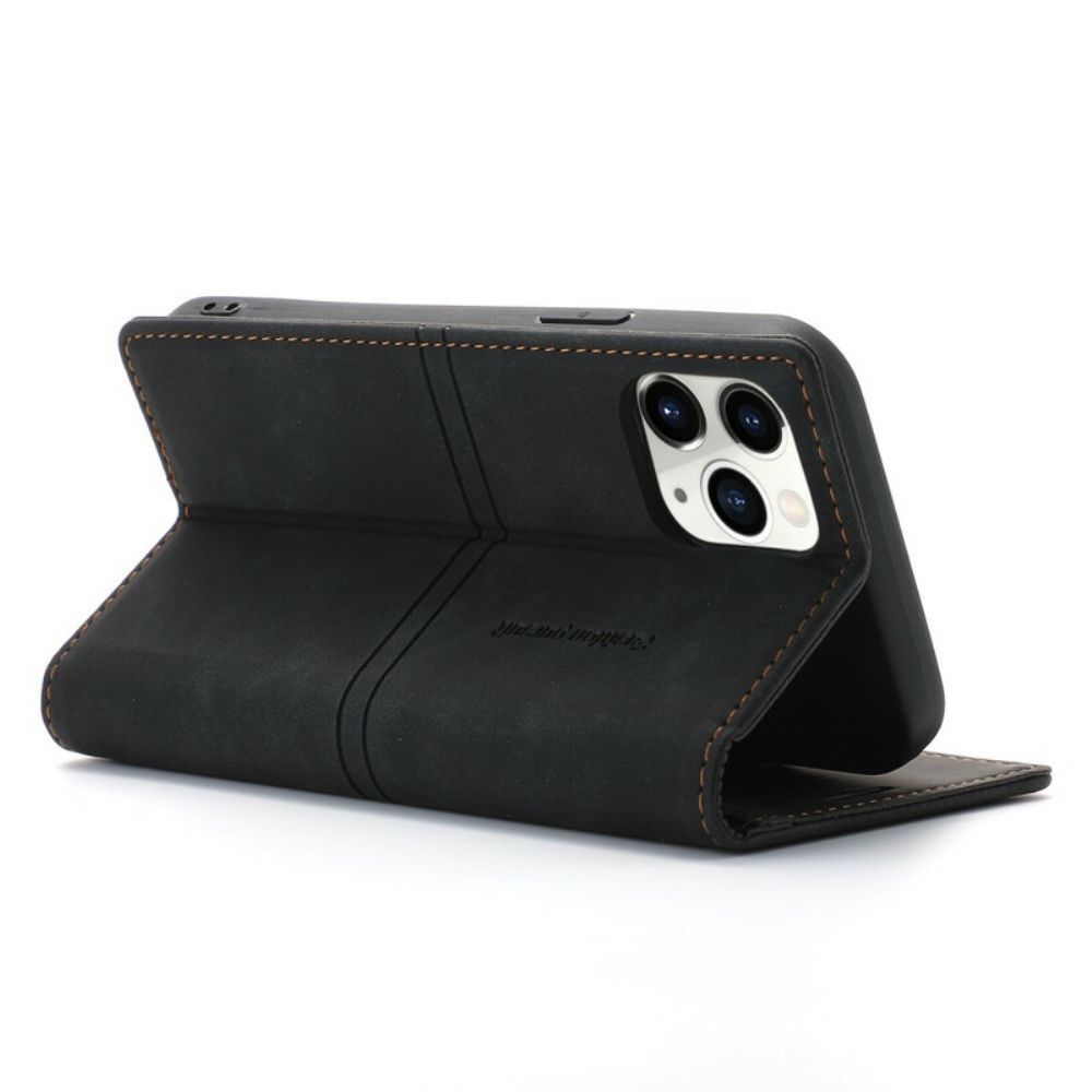 Schutzhülle Für iPhone 12 / 12 Pro Flip Case Naht Lederoptik