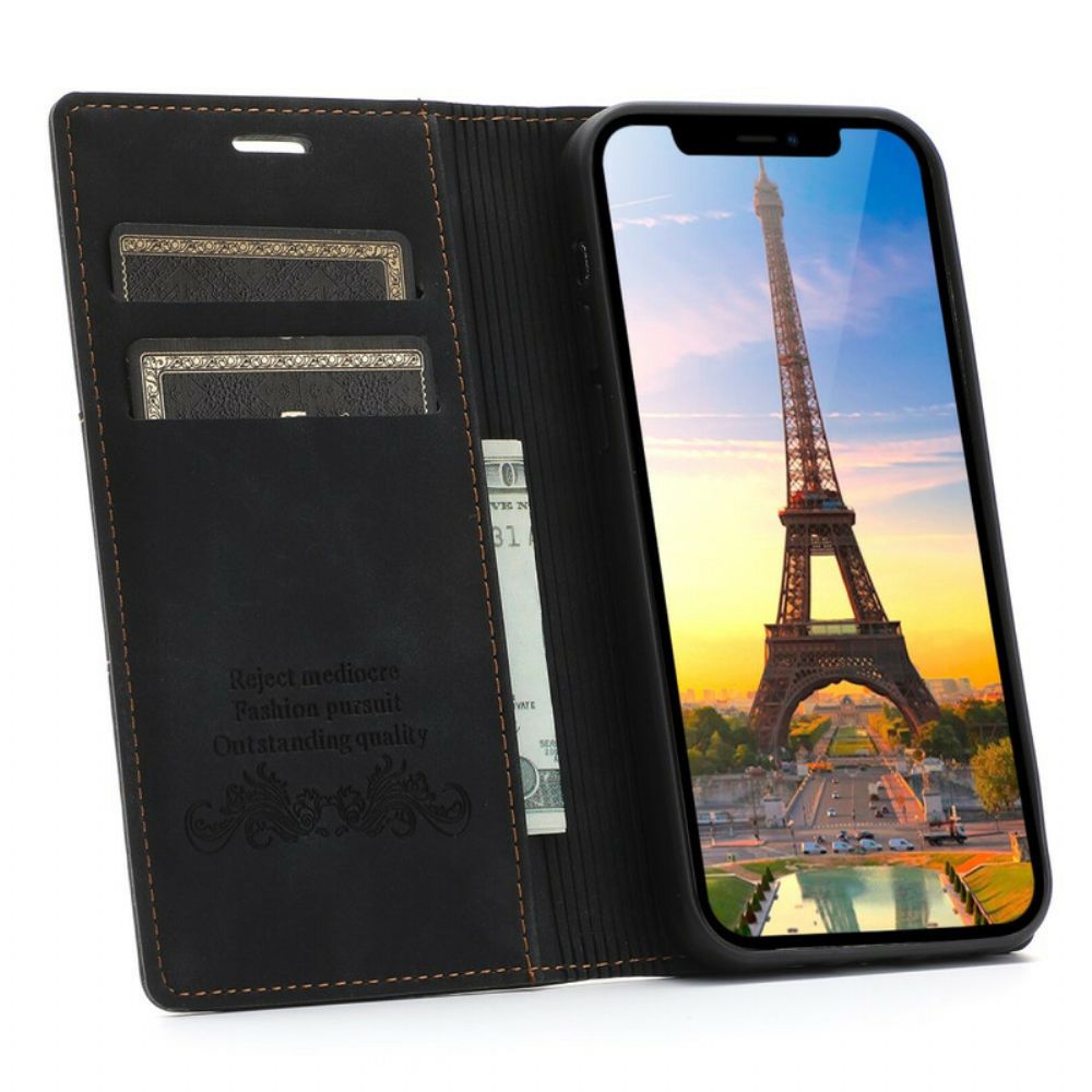 Schutzhülle Für iPhone 12 / 12 Pro Flip Case Naht Lederoptik