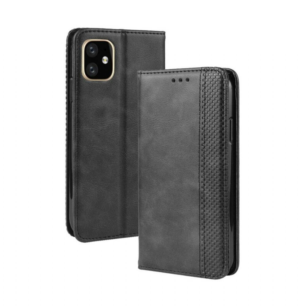 Schutzhülle Für iPhone 12 / 12 Pro Flip Case Stilisierter Vintage-ledereffekt