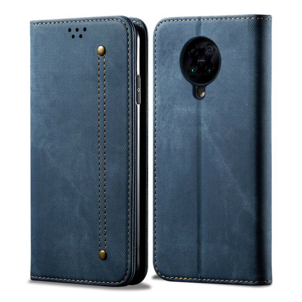 Schutzhülle Für Poco F2 Pro Flip Case Jeansstoff