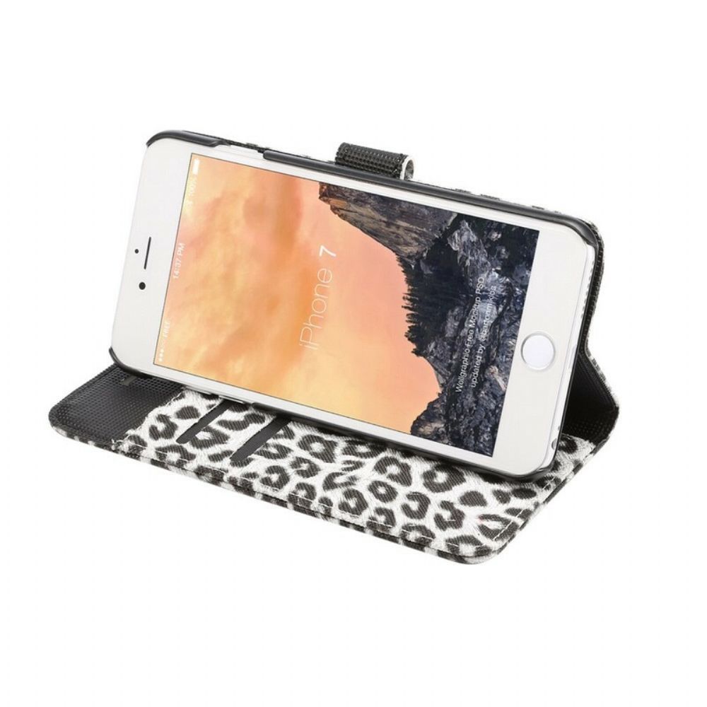 Flip Case Für iPhone SE 3 / SE 2 / 8 / 7 Leopard