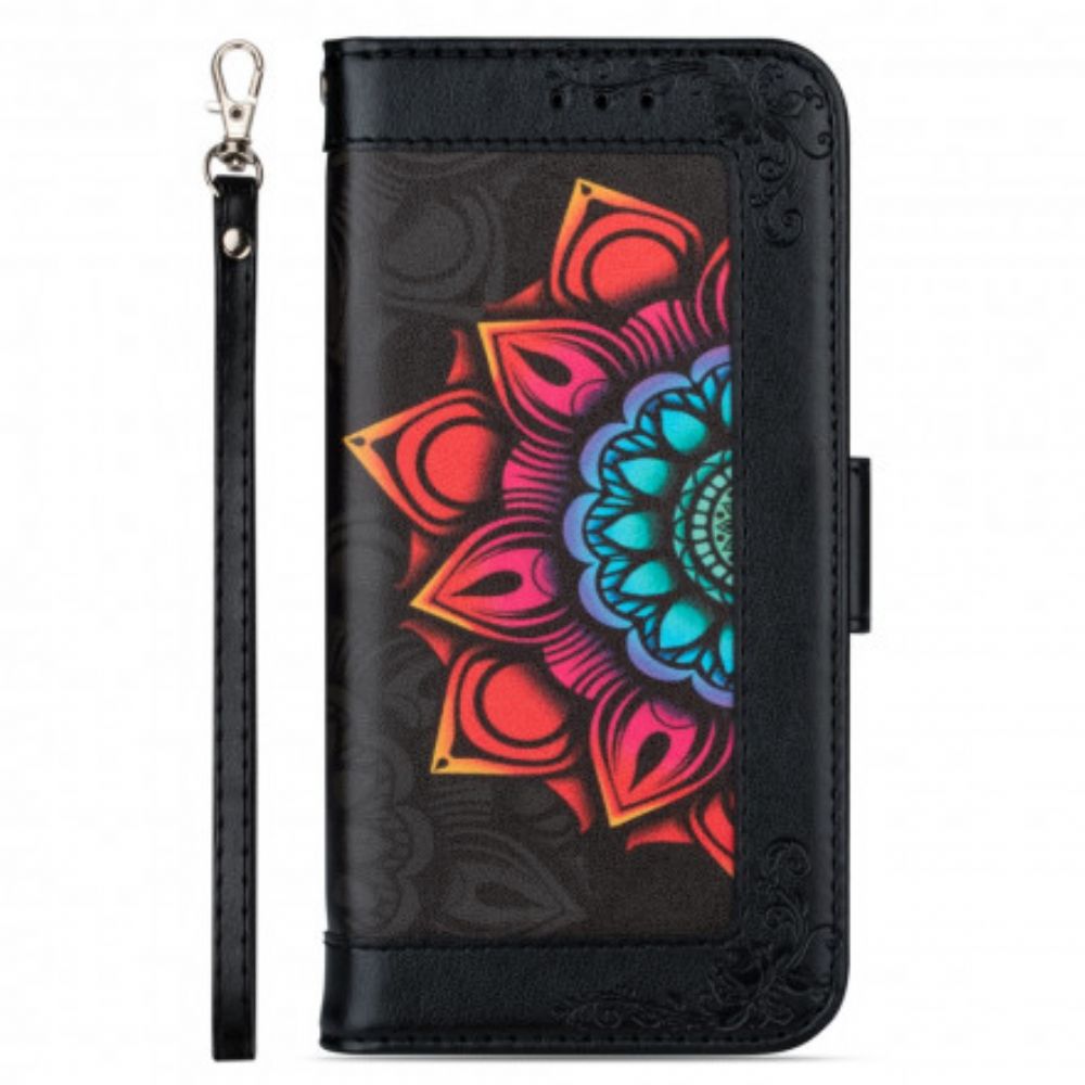 Flip Case Für iPhone SE 3 / SE 2 / 8 / 7 Mit Kordel Mandala-dekoration Mit Band