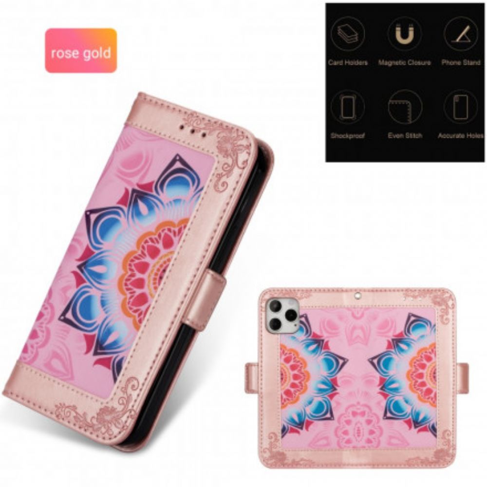 Flip Case Für iPhone SE 3 / SE 2 / 8 / 7 Mit Kordel Mandala-dekoration Mit Band