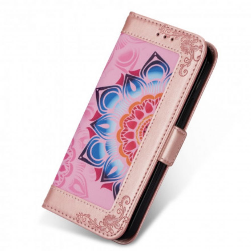 Flip Case Für iPhone SE 3 / SE 2 / 8 / 7 Mit Kordel Mandala-dekoration Mit Band