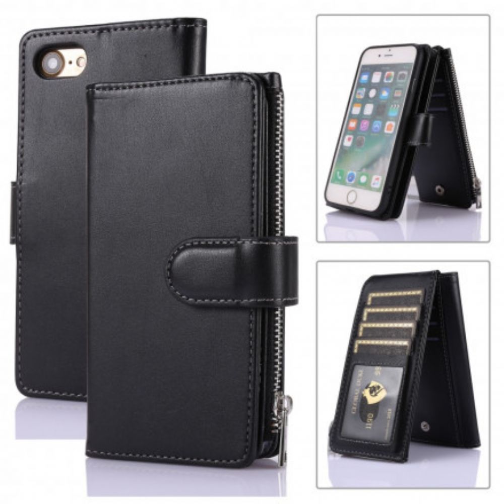 Flip Case Für iPhone SE 3 / SE 2 / 8 / 7 Multifunktionale Business-brieftasche