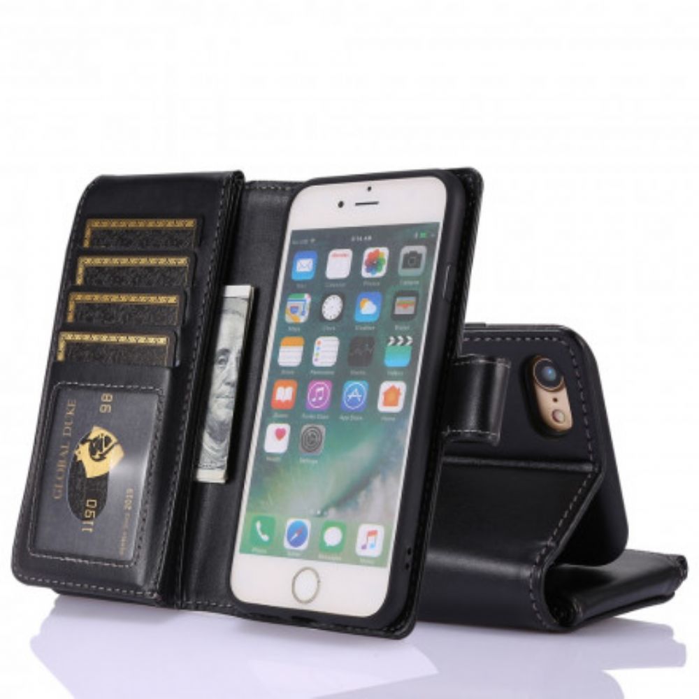 Flip Case Für iPhone SE 3 / SE 2 / 8 / 7 Multifunktionale Business-brieftasche