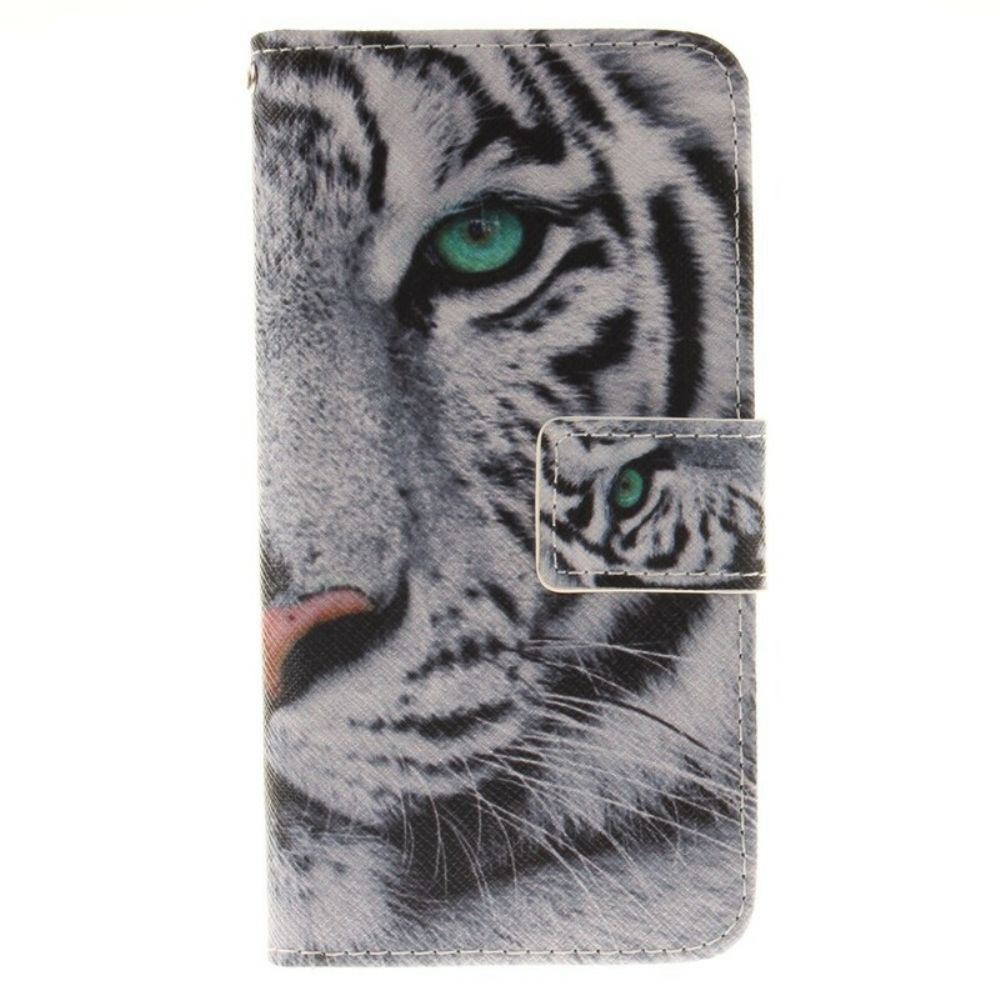 Flip Case Für iPhone SE 3 / SE 2 / 8 / 7 Weißer Tiger