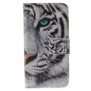 Flip Case Für iPhone SE 3 / SE 2 / 8 / 7 Weißer Tiger