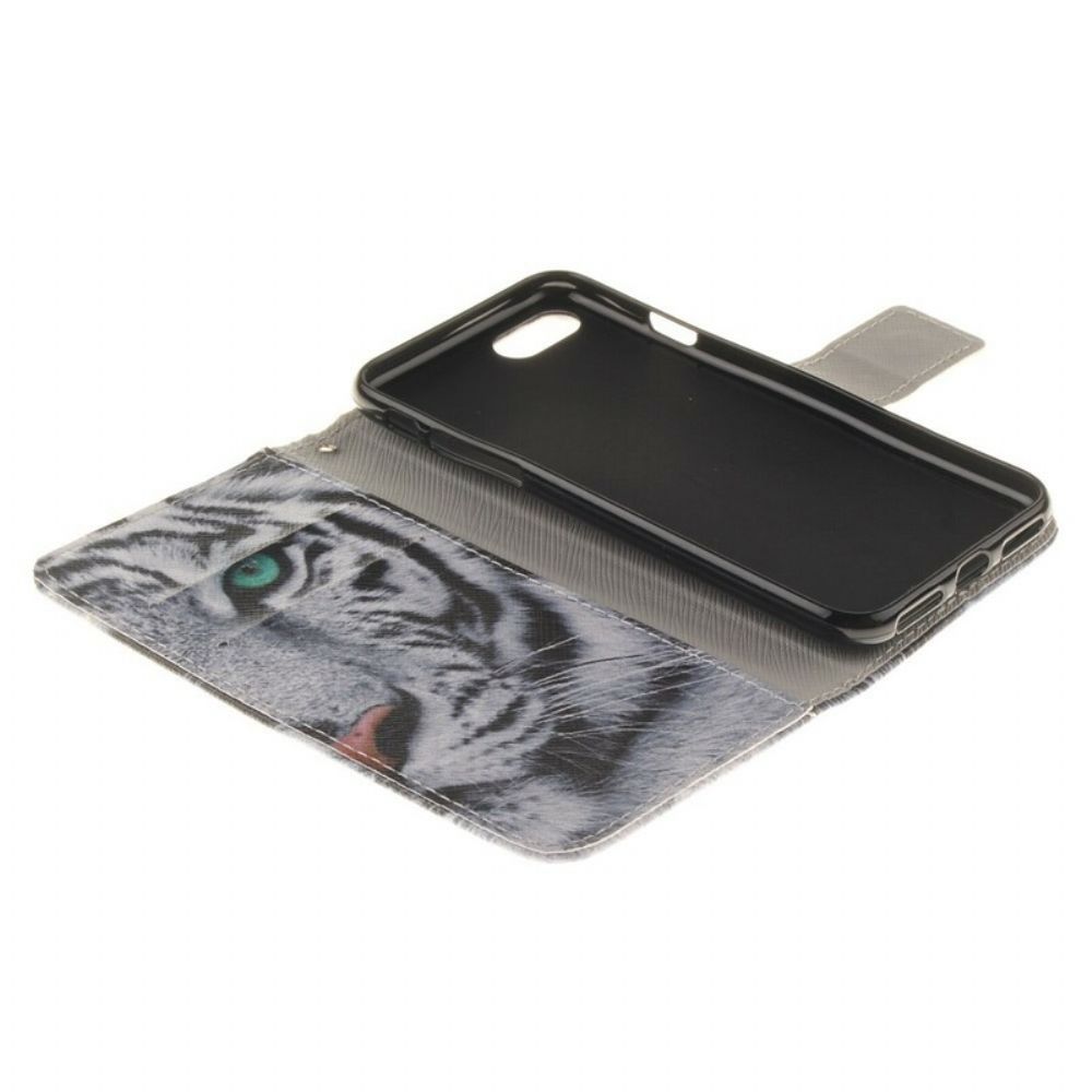 Flip Case Für iPhone SE 3 / SE 2 / 8 / 7 Weißer Tiger