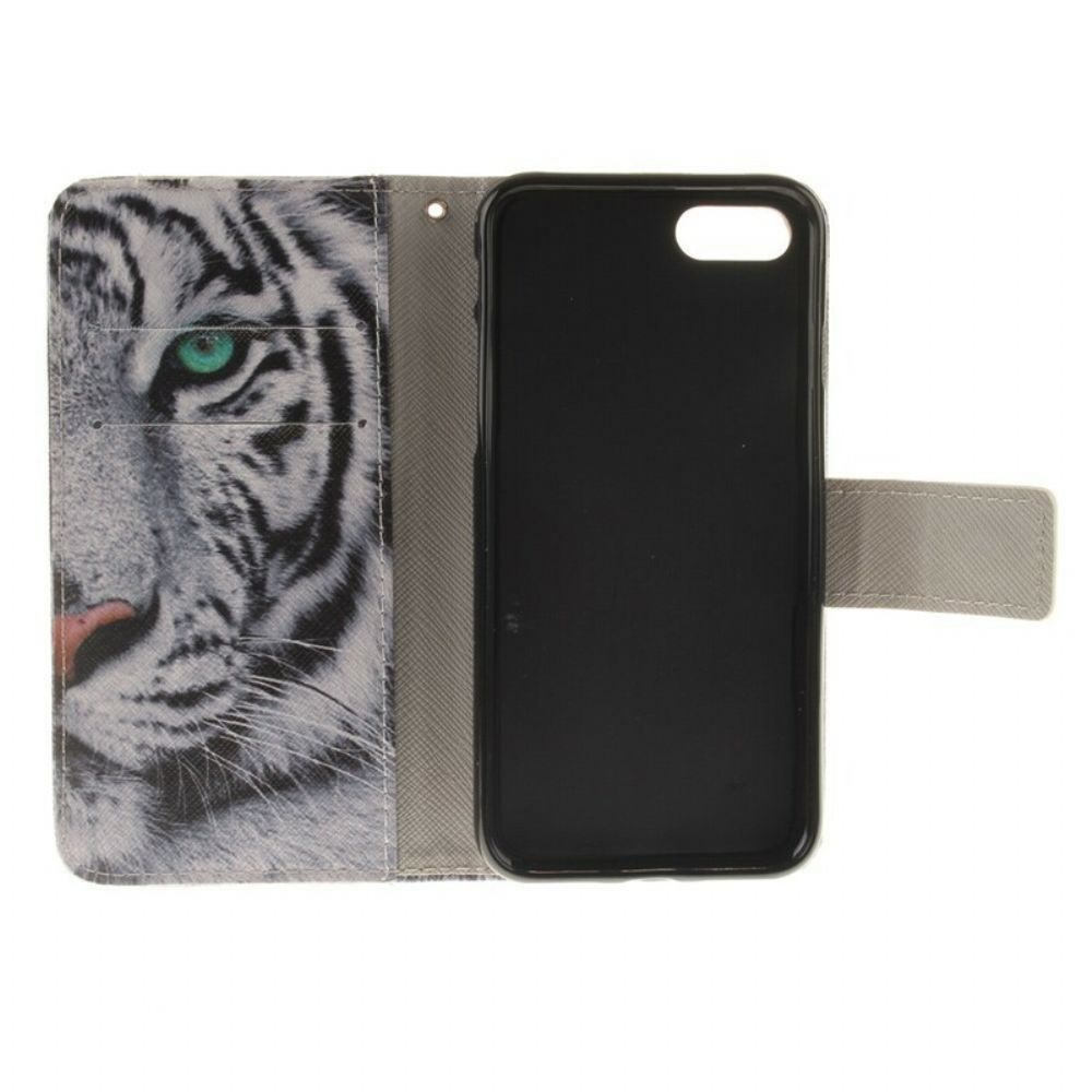 Flip Case Für iPhone SE 3 / SE 2 / 8 / 7 Weißer Tiger