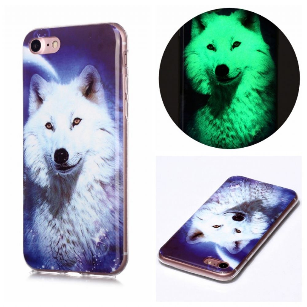 Hülle Für iPhone SE 3 / SE 2 / 8 / 7 Fluoreszierender Wolf