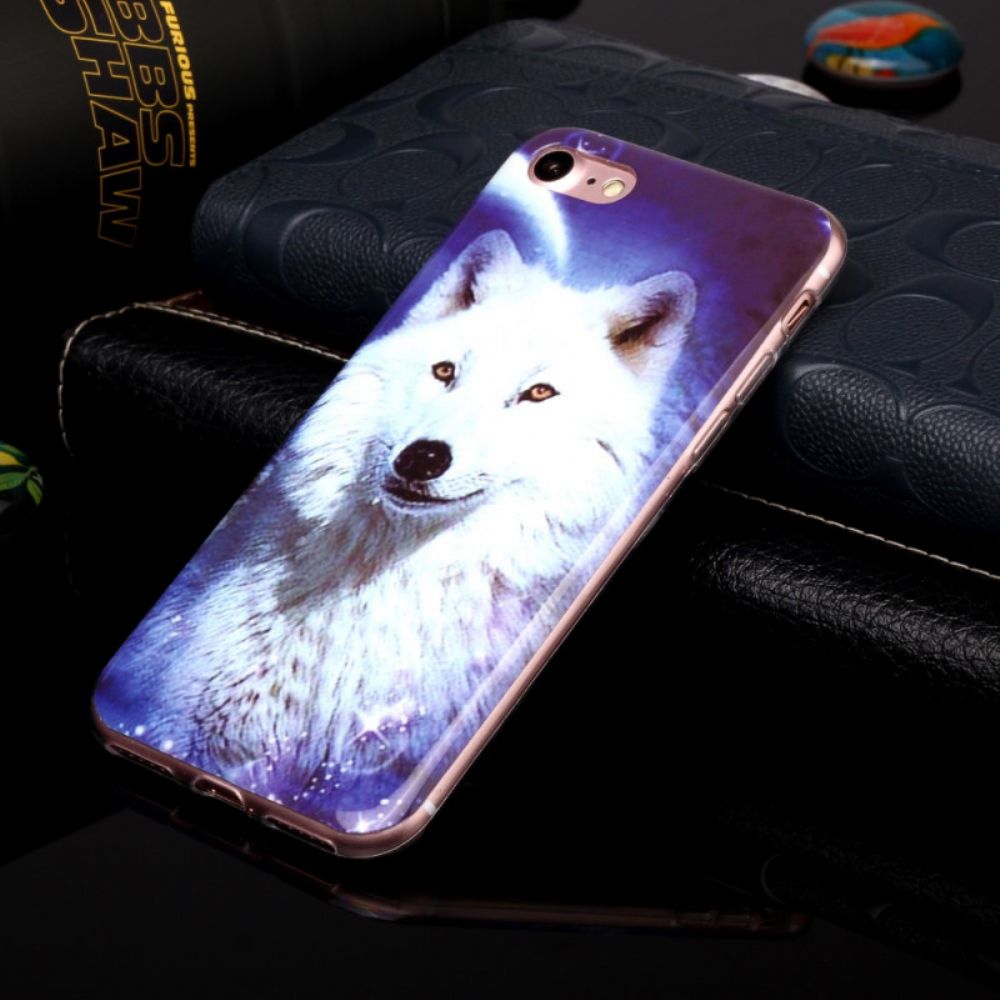 Hülle Für iPhone SE 3 / SE 2 / 8 / 7 Fluoreszierender Wolf