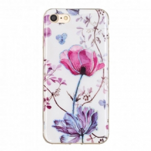 Hülle Für iPhone SE 3 / SE 2 / 8 / 7 Pailletten Im Blumendesign