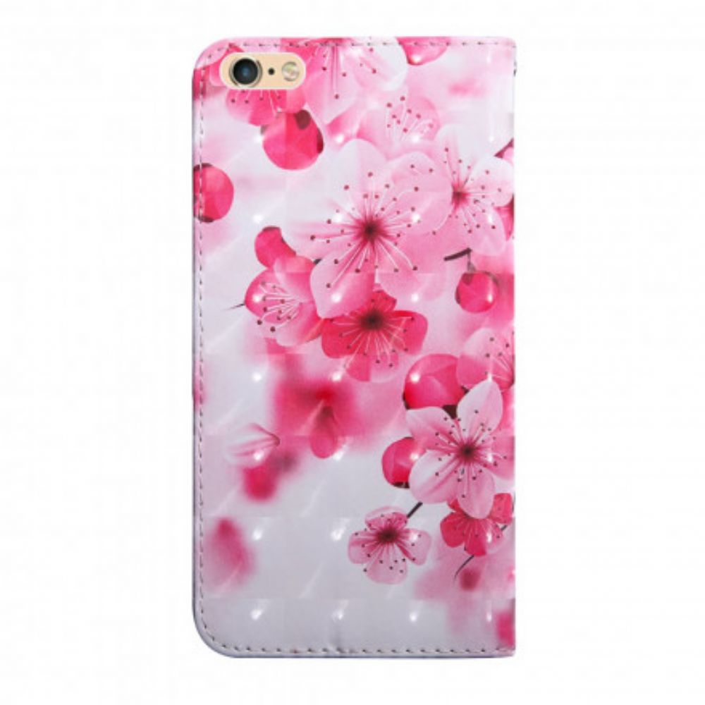 Lederhüllen Für iPhone SE 3 / SE 2 / 8 / 7 Rosa Blumen