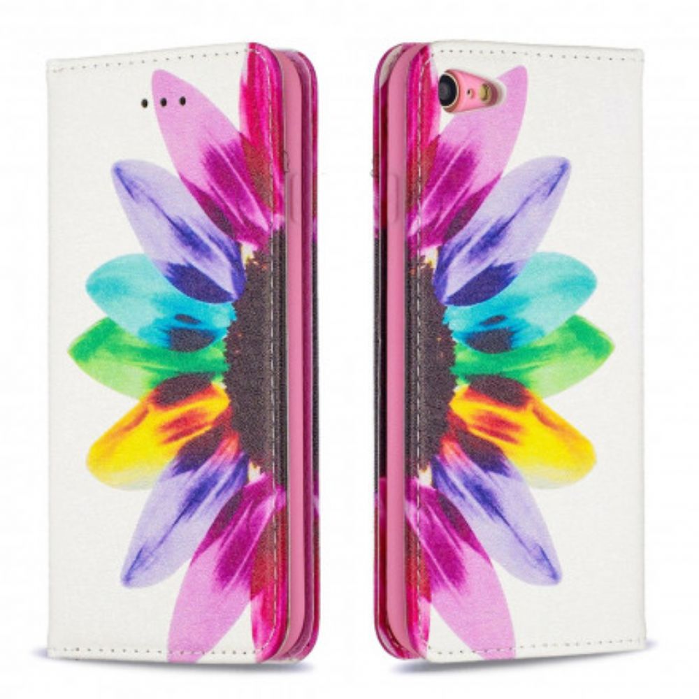 Schutzhülle Für iPhone SE 3 / SE 2 / 8 / 7 Flip Case Aquarell Blume